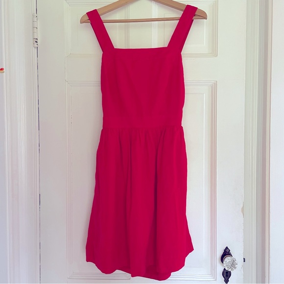 NEW J crew Red Sun Dress Linen Cotton Red Summer Dress NWT Small - Picture 1 of 11